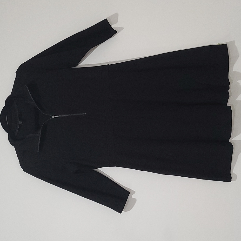 Front Zipper black dress